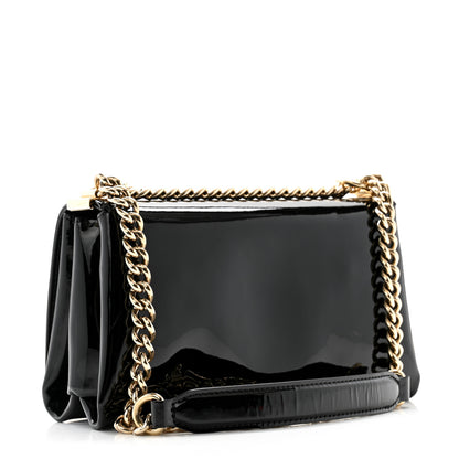 Versace Patent Palazzo Medusa Chain Shoulder Bag Black 3 of 12