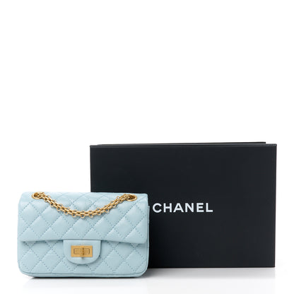 Chanel Aged Calfskin Quilted 2.55 Reissue Mini Flap Light Blue 12 of 12