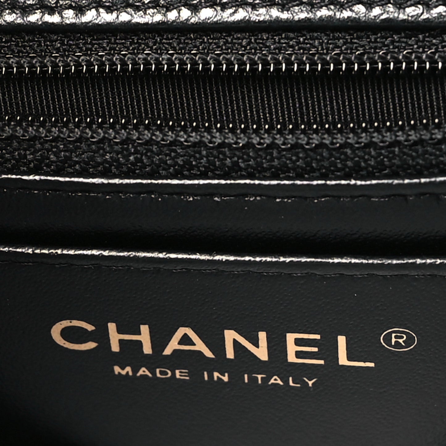 Caviar Quilted Mini Square Flap Dark Grey