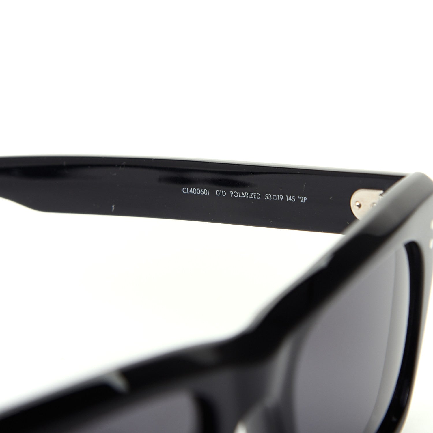 Celine Acetate Polarized Rectangular Sunglasses CL40060I Black 6 of 7