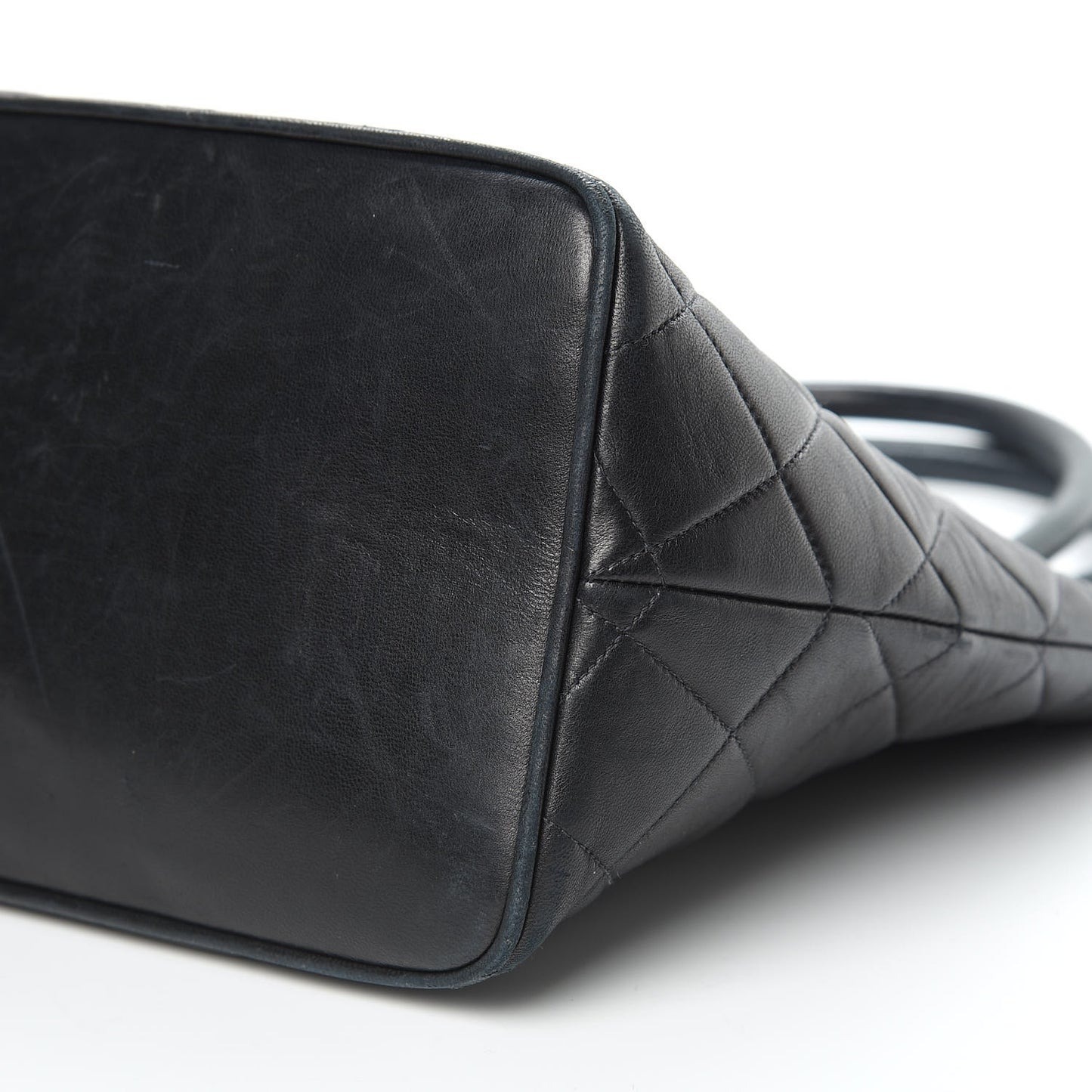 Lambskin Quilted Medallion Tote Black
