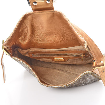 Fendi Beaded Baguette Gold Silver 5 of 15