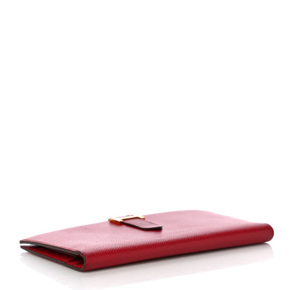Hermes Courchevel Bearn Gusset Wallet Rouge Vif 4 of 12