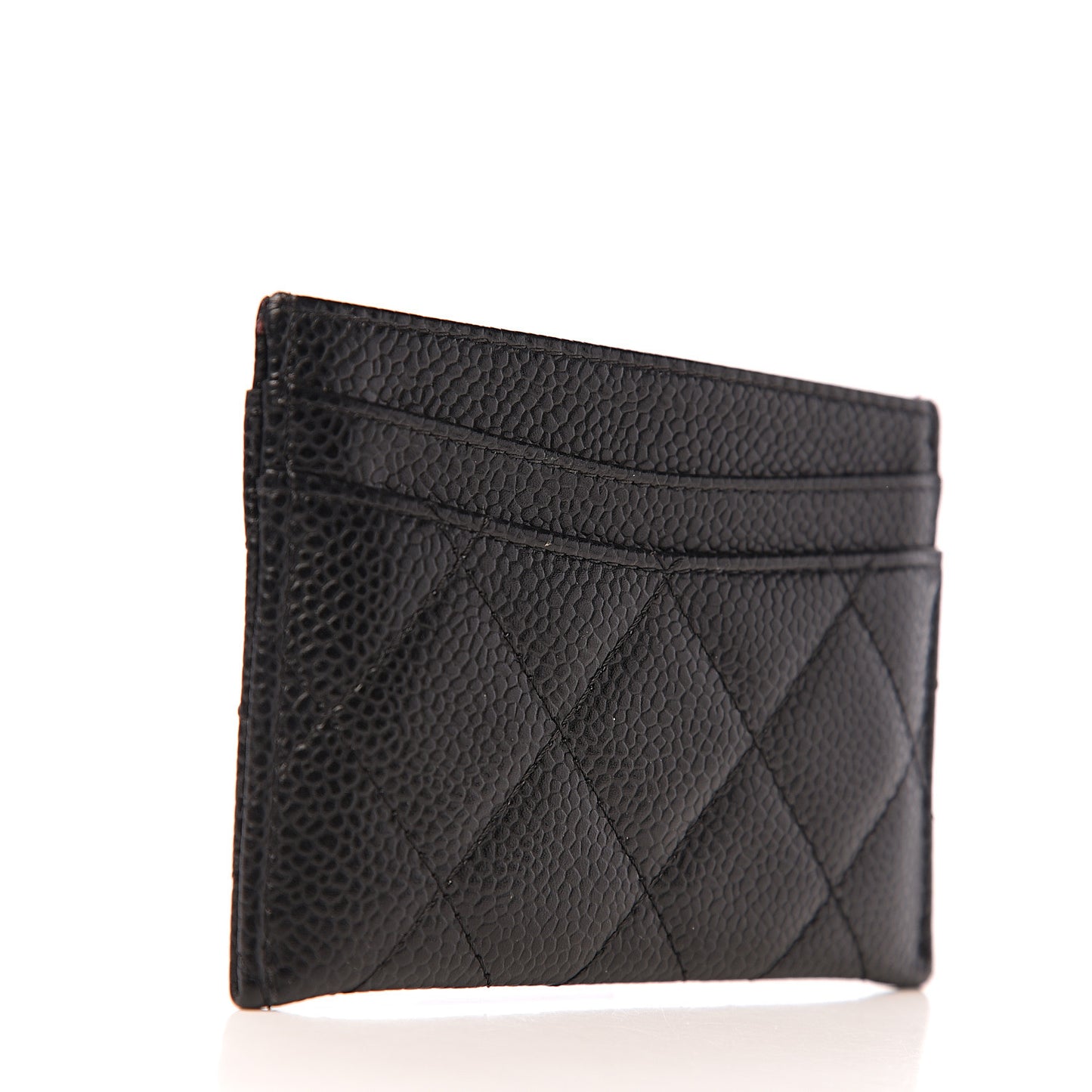 Caviar Quilted Card Holder Black