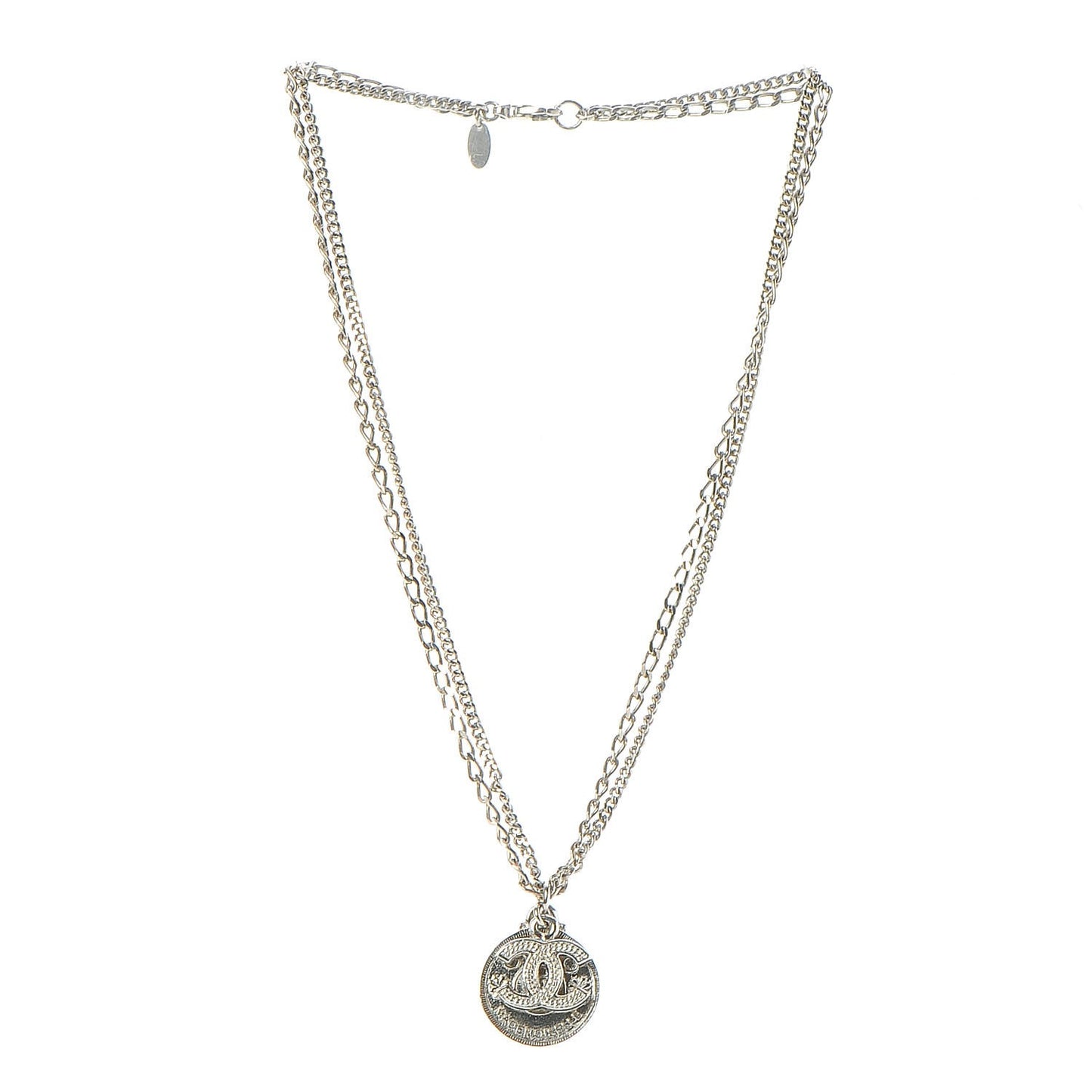 CC Coco Mademoiselle Coin Necklace Silver