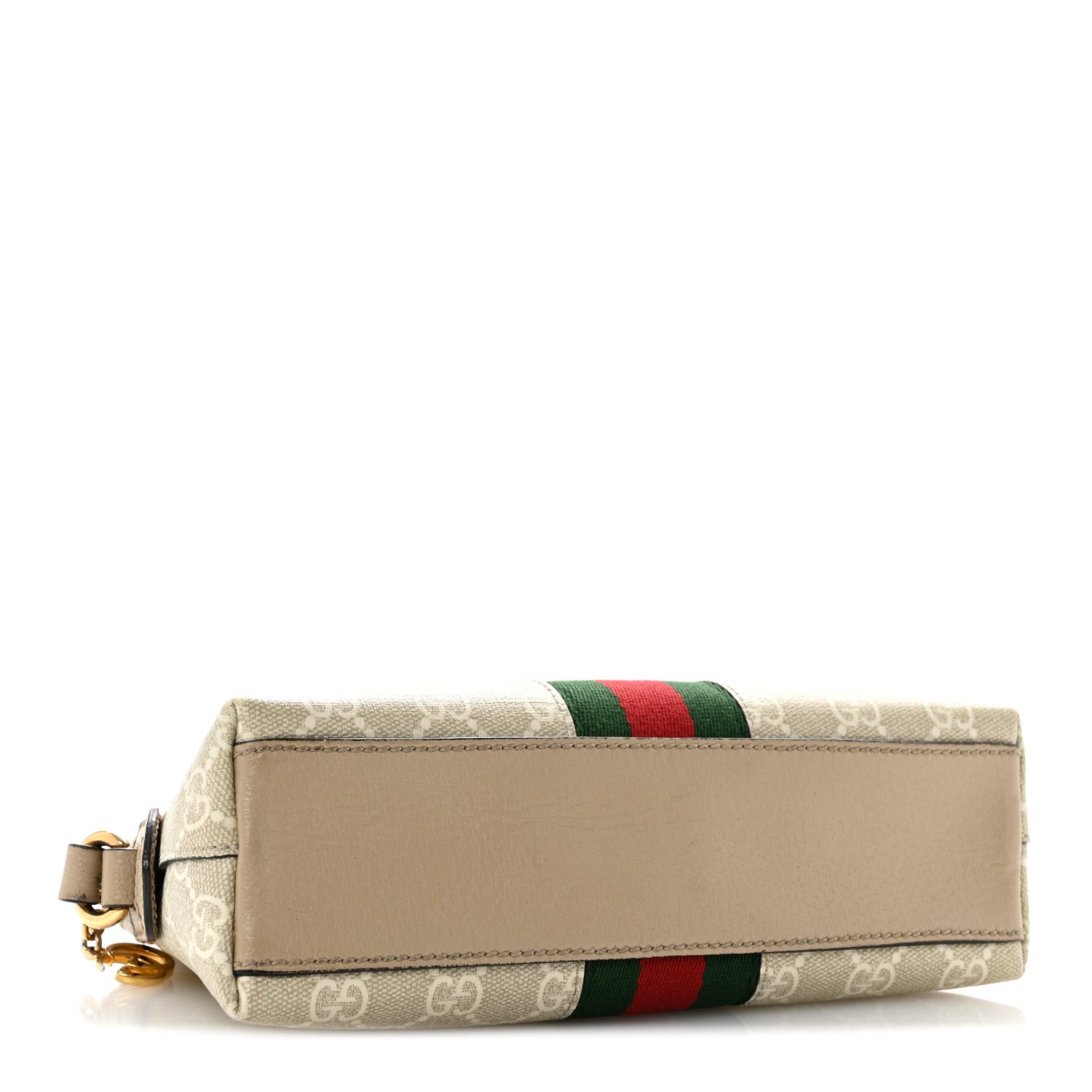 Gucci GG Supreme Monogram Textured Dollar Calfskin Web Small Ophidia Dome Shoulder Beige Mystic White Oatmeal 4 of 16