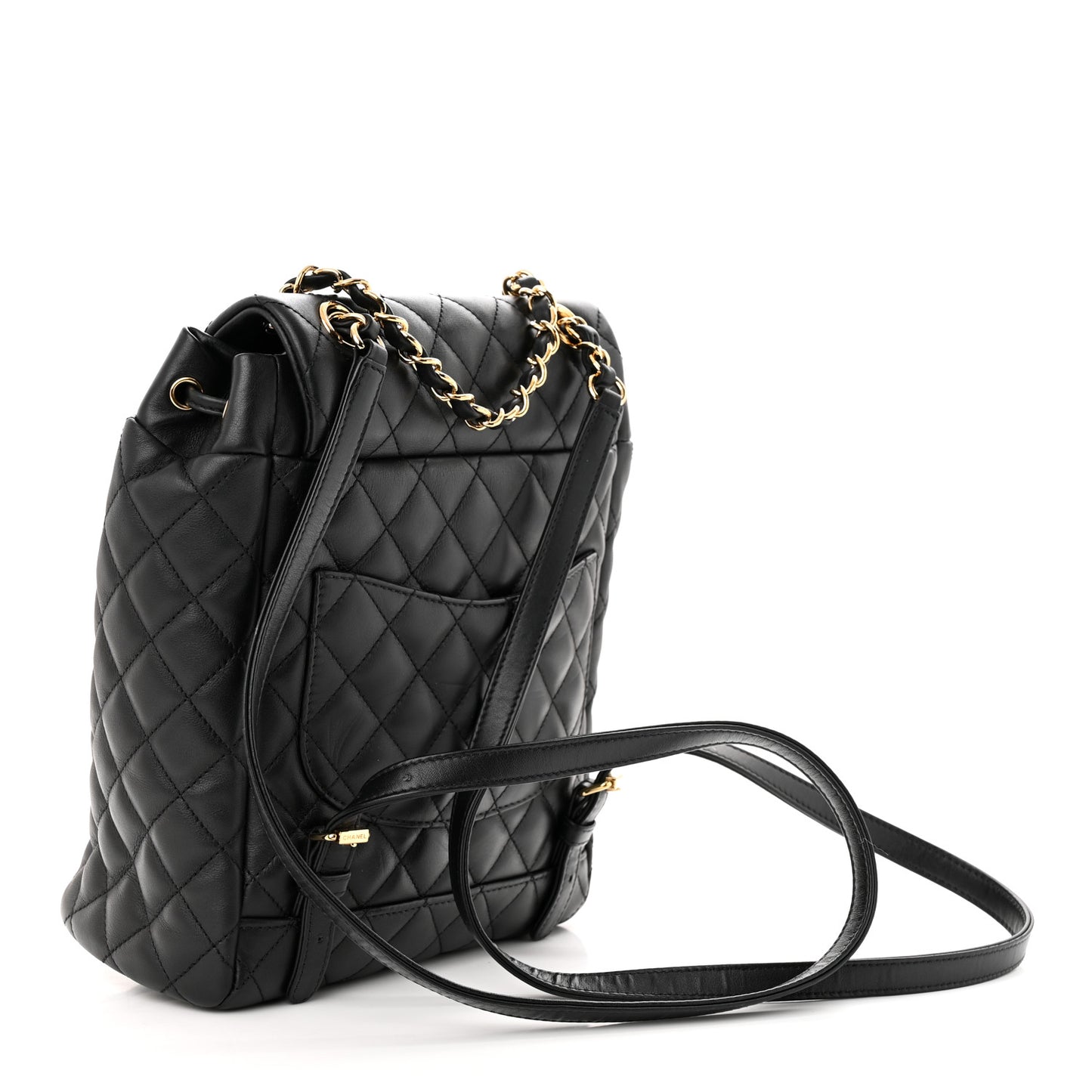 Lambskin Quilted Small Urban Spirit Backpack Black