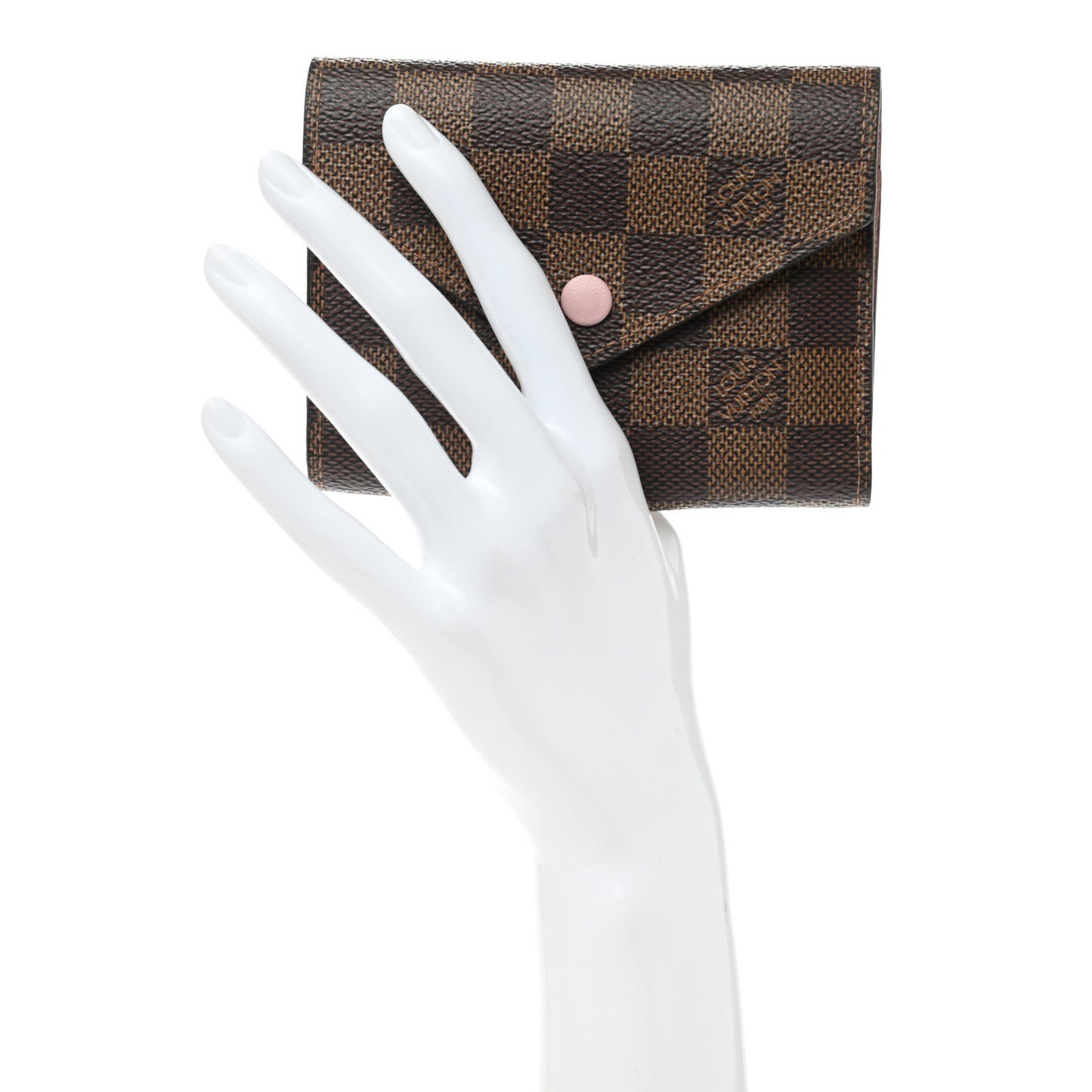 Damier Ebene Victorine Wallet Rose Ballerine