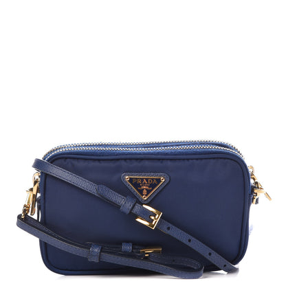 Prada Tessuto Nylon Convertible Crossbody Wristlet Royal 1 of 10