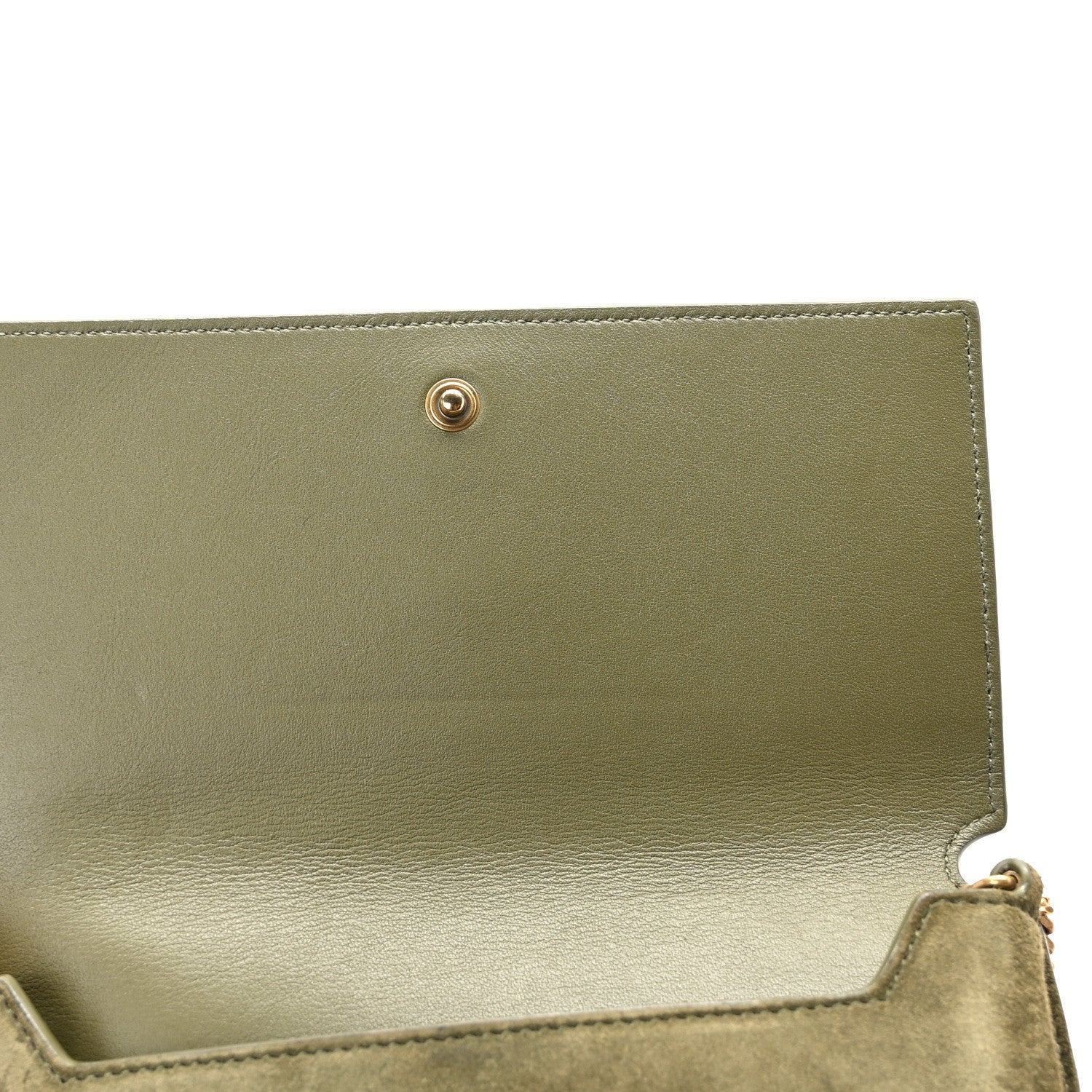 Saint Laurent Suede Monogram Phone Holder Crossbody Loden Green 13 of 14