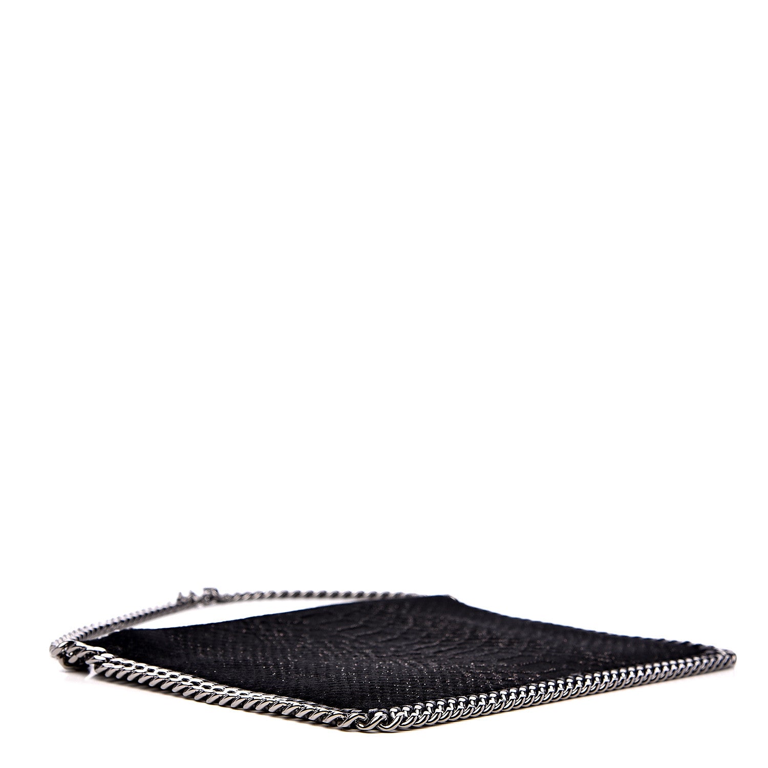 Stella McCartney Metallic Snake Embossed Velvet Falabella Clutch Black 3 of 7