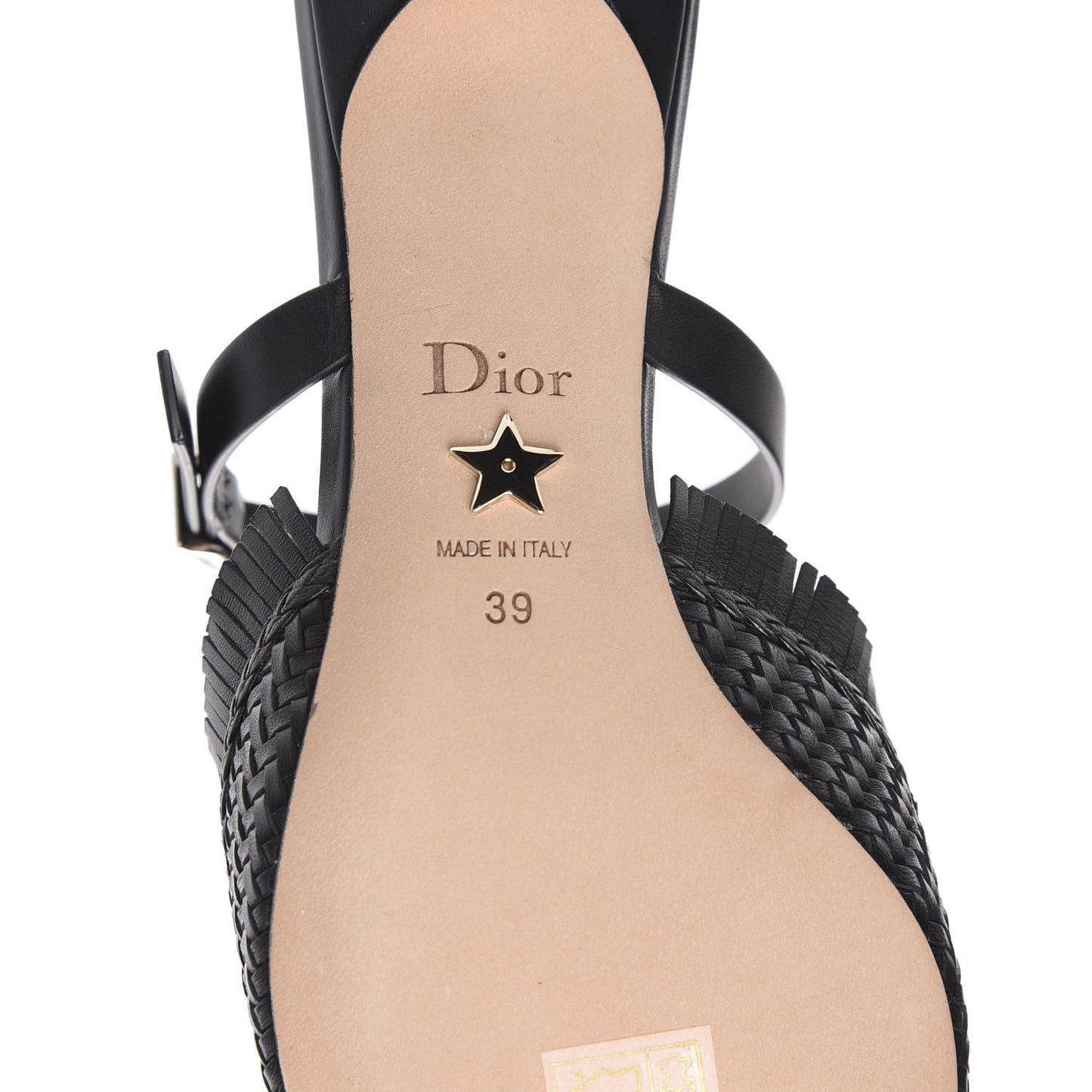 Lambskin Woven Teddy D Mule Sandals 39 Black