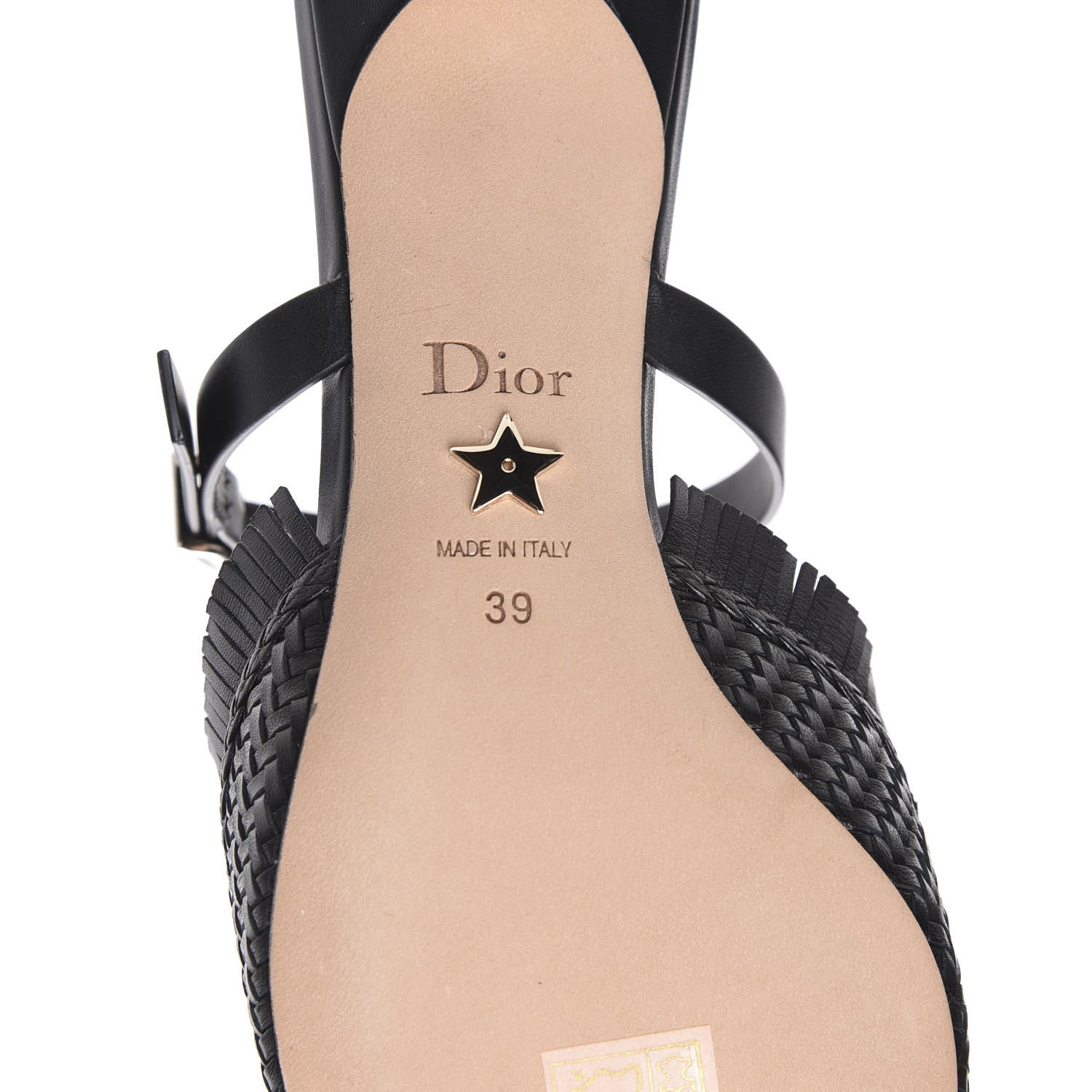 Christian Dior Lambskin Woven Teddy D Mule Sandals 39 Black 7 of 9