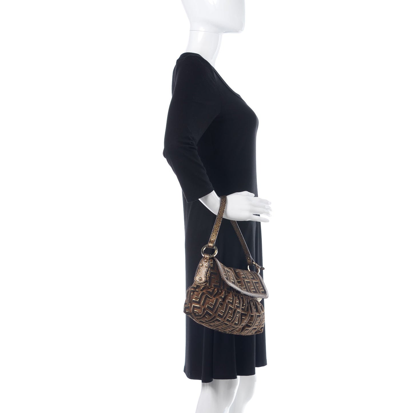 Zucca Vitello Small Chef Shoulder Bag Tobacco Oro Moro