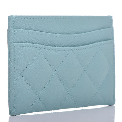 Chanel Caviar Quilted Card Holder Light Blue 3 of 10