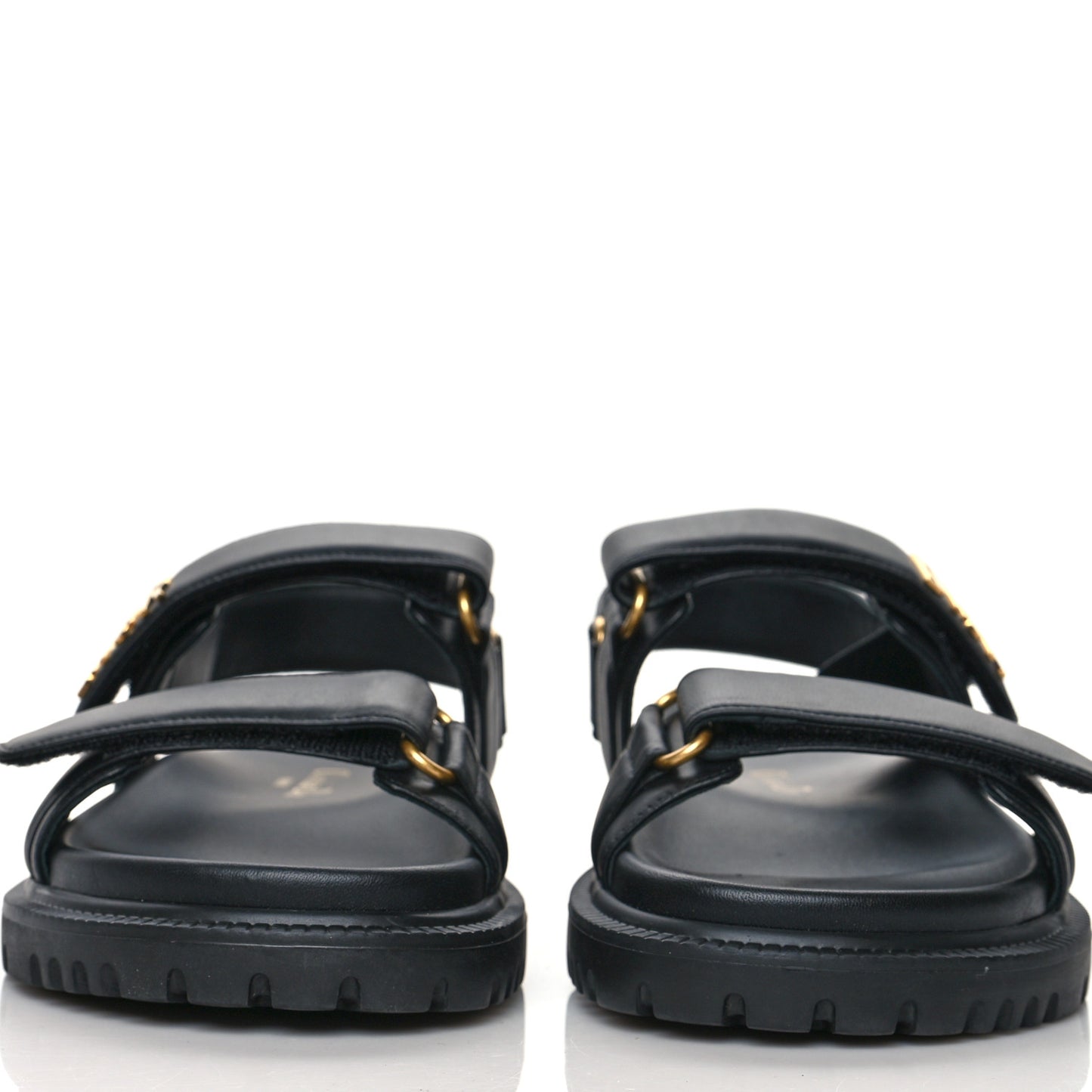 Lambskin Dioract Sandals 36 Black