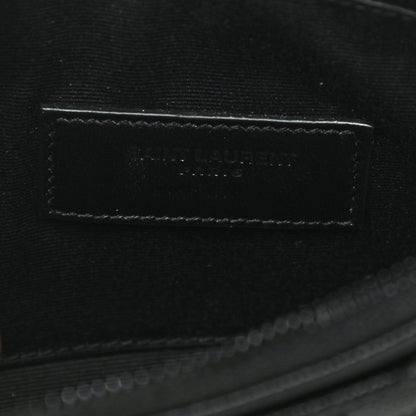 Saint Laurent Grain De Poudre Chevron Monogram Bill Pouch Black 6 of 10