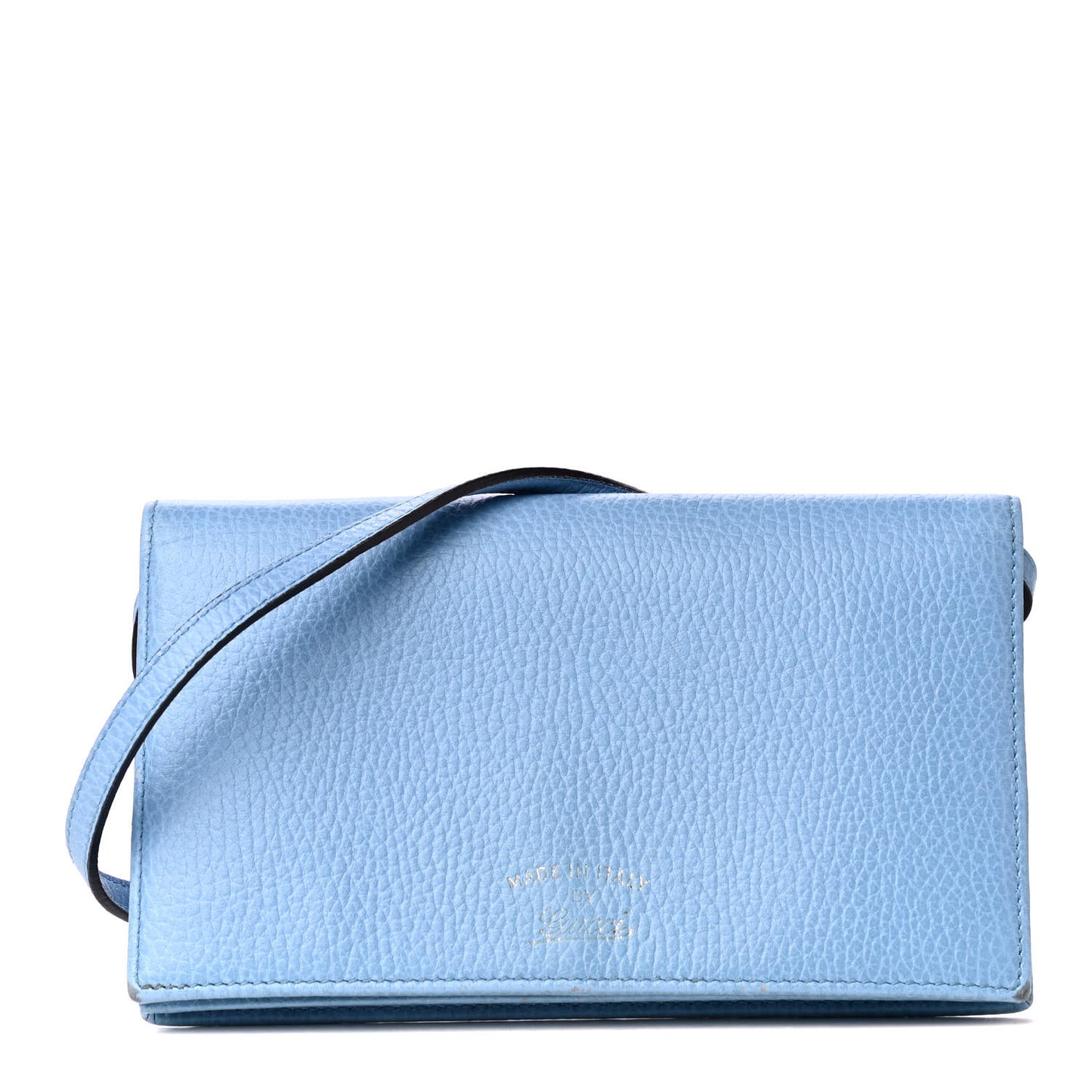 Dollar Calfskin Mini Swing Wallet Bag Mineral Blue