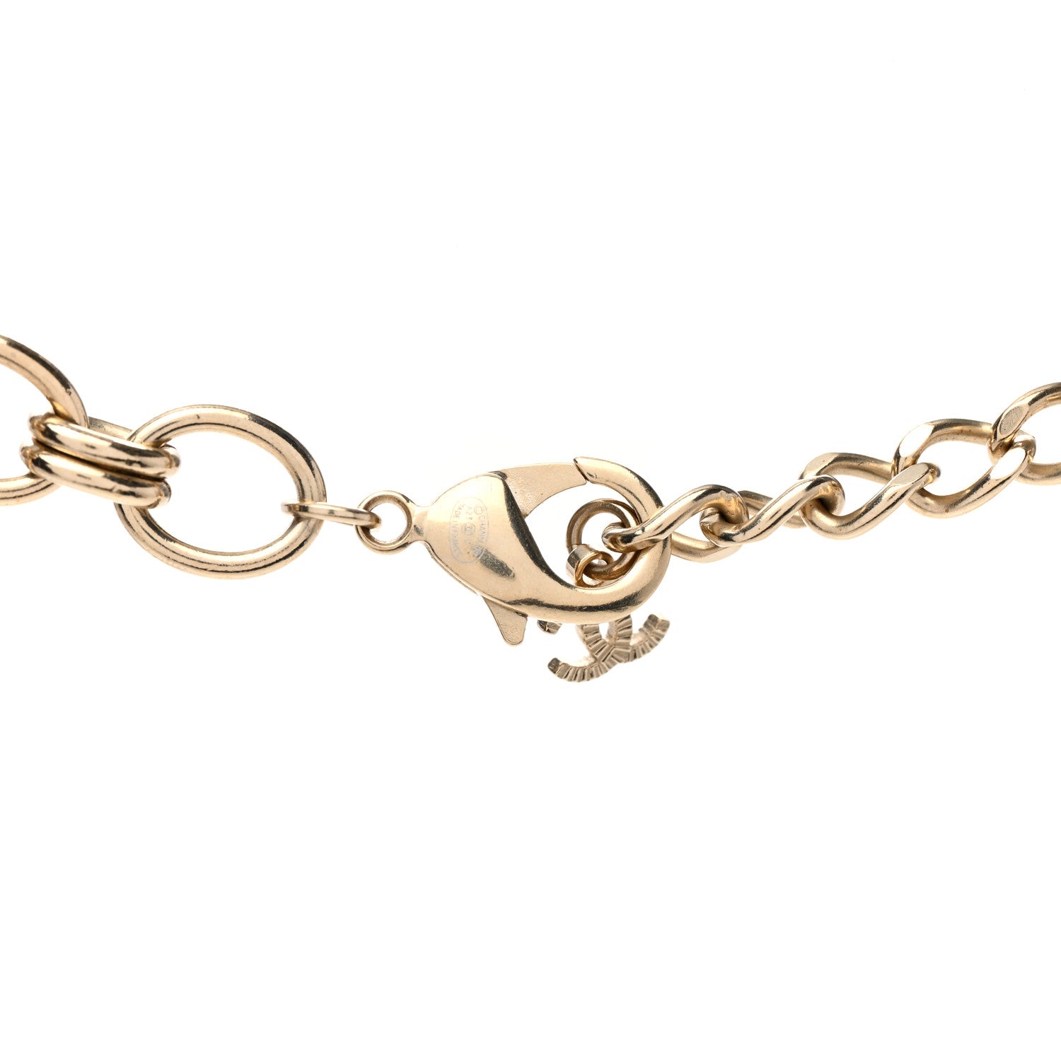 Chanel Crystal Chain CC Choker Necklace Gold Multicolor 5 of 6
