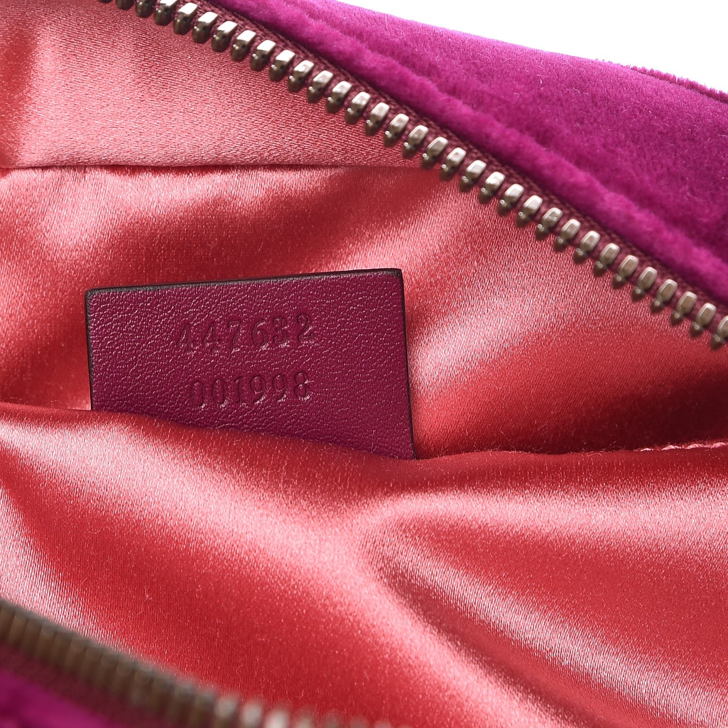 Gucci Velvet Matelasse Small GG Marmont Chain Shoulder Bag Fuchsia Violet Cyclamen 7 of 7
