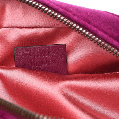 Gucci Velvet Matelasse Small GG Marmont Chain Shoulder Bag Fuchsia Violet Cyclamen 7 of 7