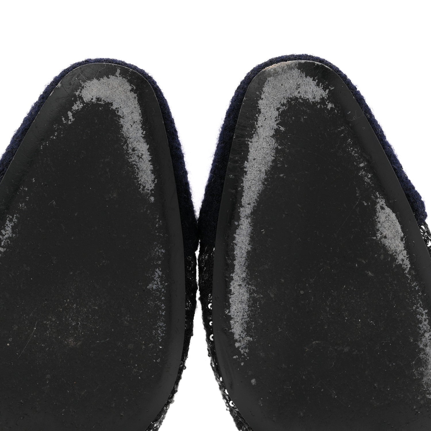 Chanel Tweed Sequin Cap Toe CC Slingback Pumps 38 Black White Silver 11 of 14