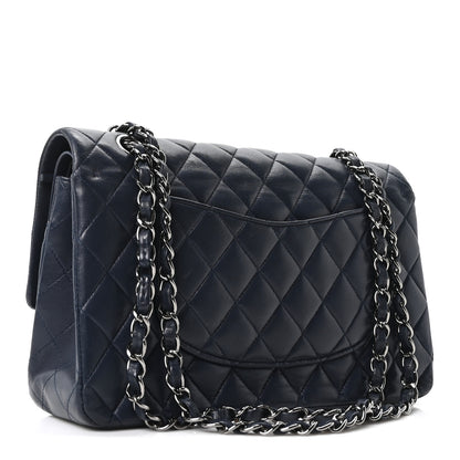 Chanel Lambskin Quilted Medium Double Flap Navy 3 of 10