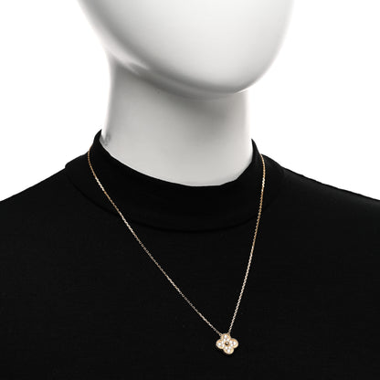 Van Cleef & Arpels 18K Yellow Gold Diamond Vintage Alhambra Pendant Necklace 2 of 5