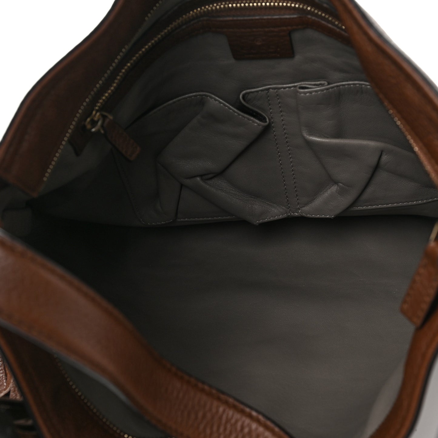 Pebbled Calfskin Lady Tassel Hobo Brown
