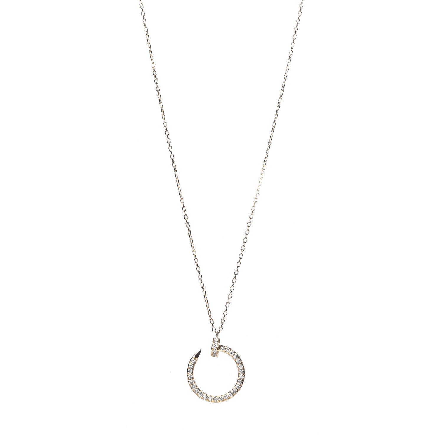 Cartier 18K Yellow Gold Diamond Juste Un Clou Paved Pendant Necklace 1 of 5