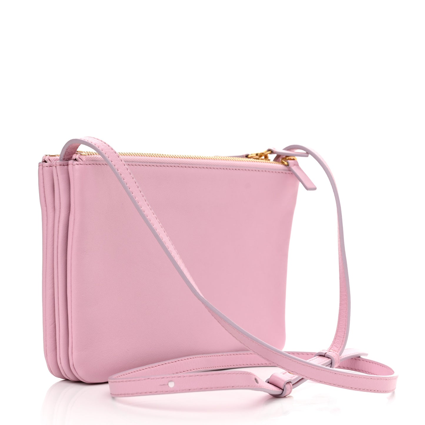 Lambskin Small Trio Crossbody Bag Pink