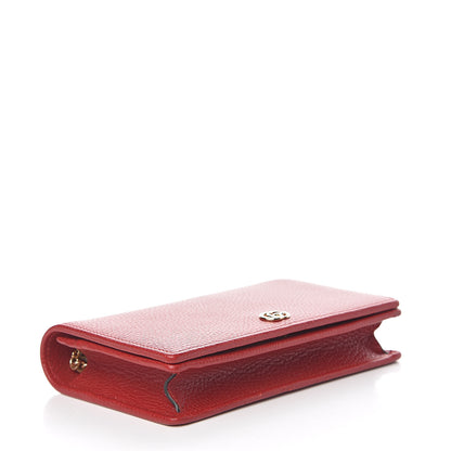 Gucci Dollar Calfskin Mini GG Marmont Chain Wallet Hibiscus Red 4 of 11