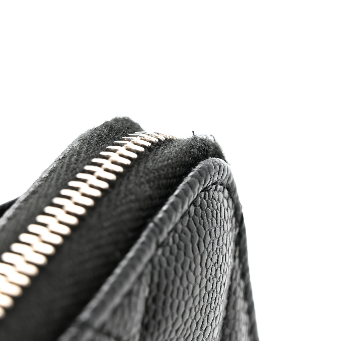 Caviar Quilted Phone Holder Wallet on Removable Chain Black