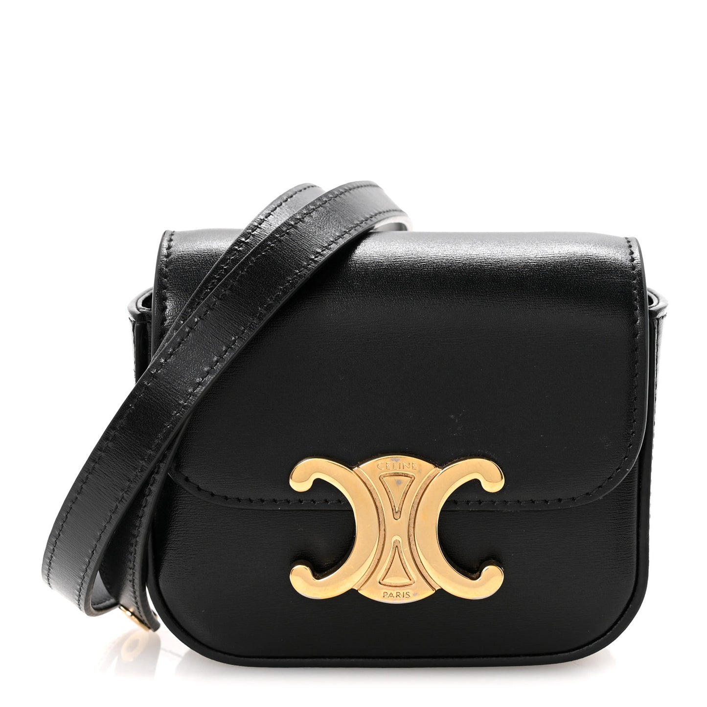Shiny Calfskin Mini Claude Black