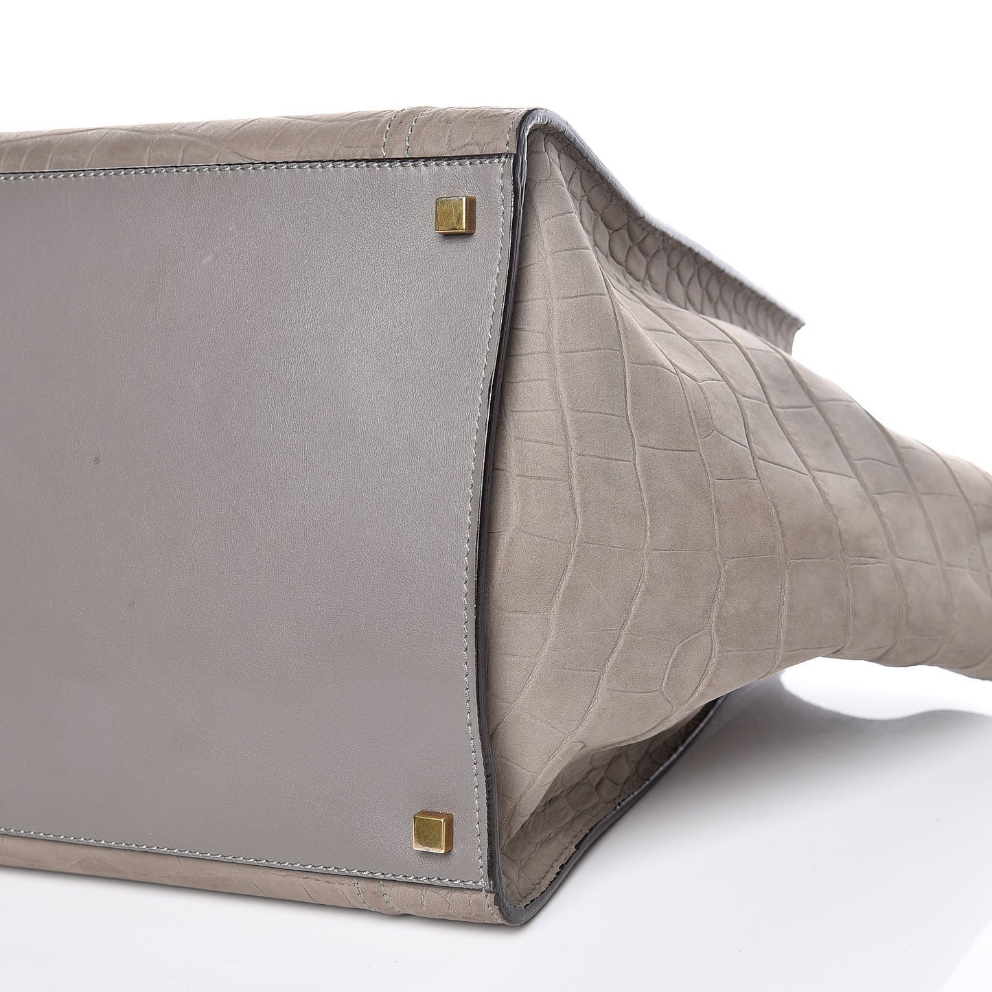 Crocodile Embossed Nubuck Medium Phantom Luggage Grey