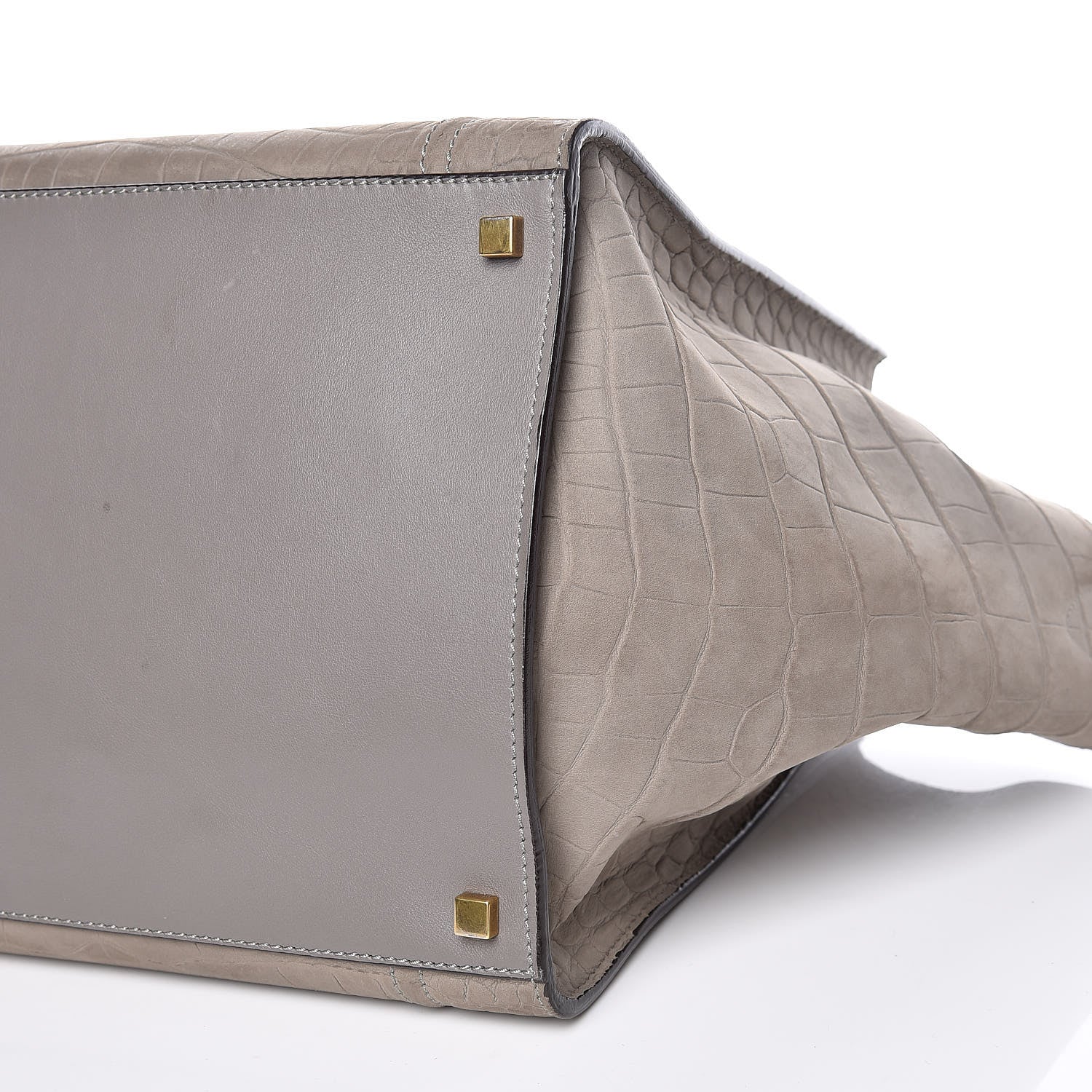 Celine Crocodile Embossed Nubuck Medium Phantom Luggage Grey 12 of 12