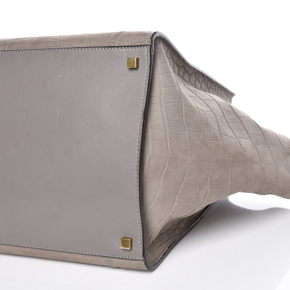 Celine Crocodile Embossed Nubuck Medium Phantom Luggage Grey 12 of 12
