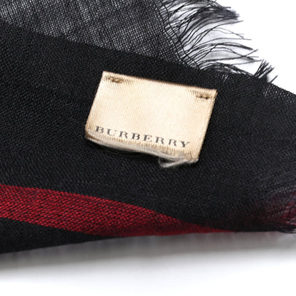 Burberry Linen Classic Check Check Lightweight Scarf Black 4 of 4