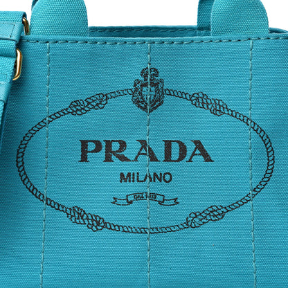 Prada Canapa Small Logo Tote Pavone 8 of 10