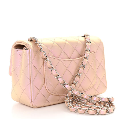 Chanel Iridescent Calfskin Quilted Mini Rectangular Flap Pink 3 of 10