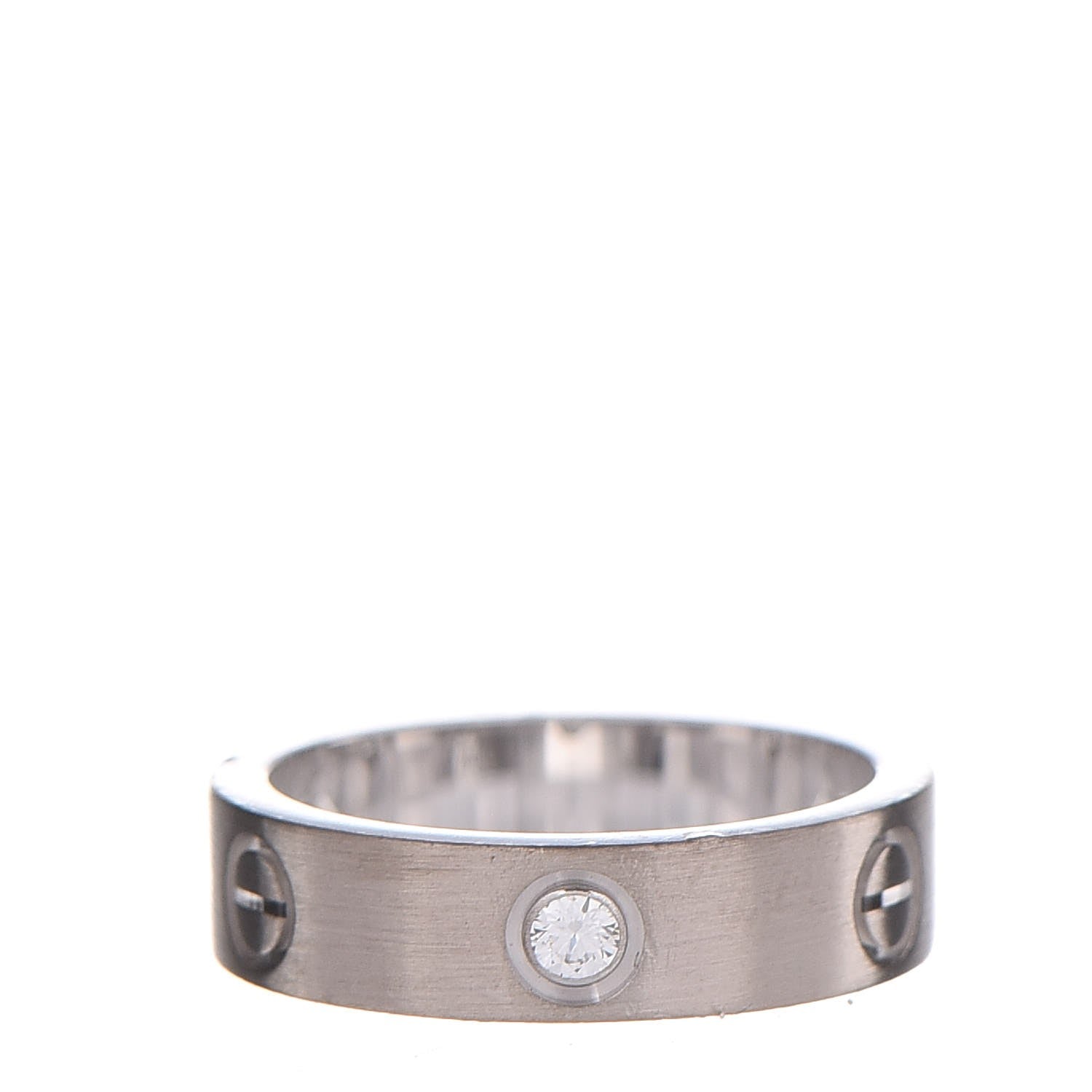 Cartier 18K White Gold Diamond 4mm LOVE Wedding Band Ring 58 8.5 4 of 5