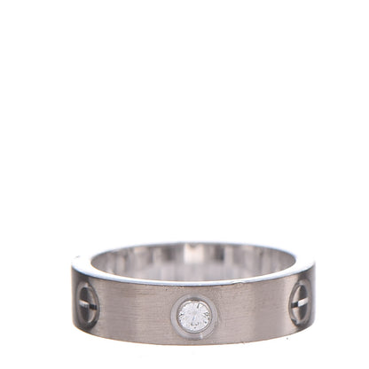 Cartier 18K White Gold Diamond 4mm LOVE Wedding Band Ring 58 8.5 4 of 5
