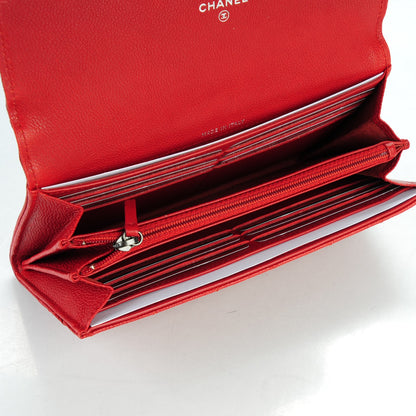 Chanel Caviar Quilted Boy Flap Wallet Red 6 of 8