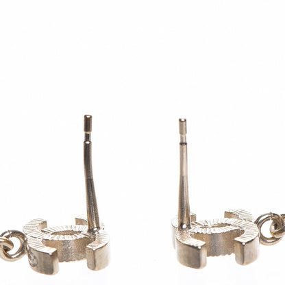 Chanel Resin CC Drop Earrings Gold Black White 3 of 7