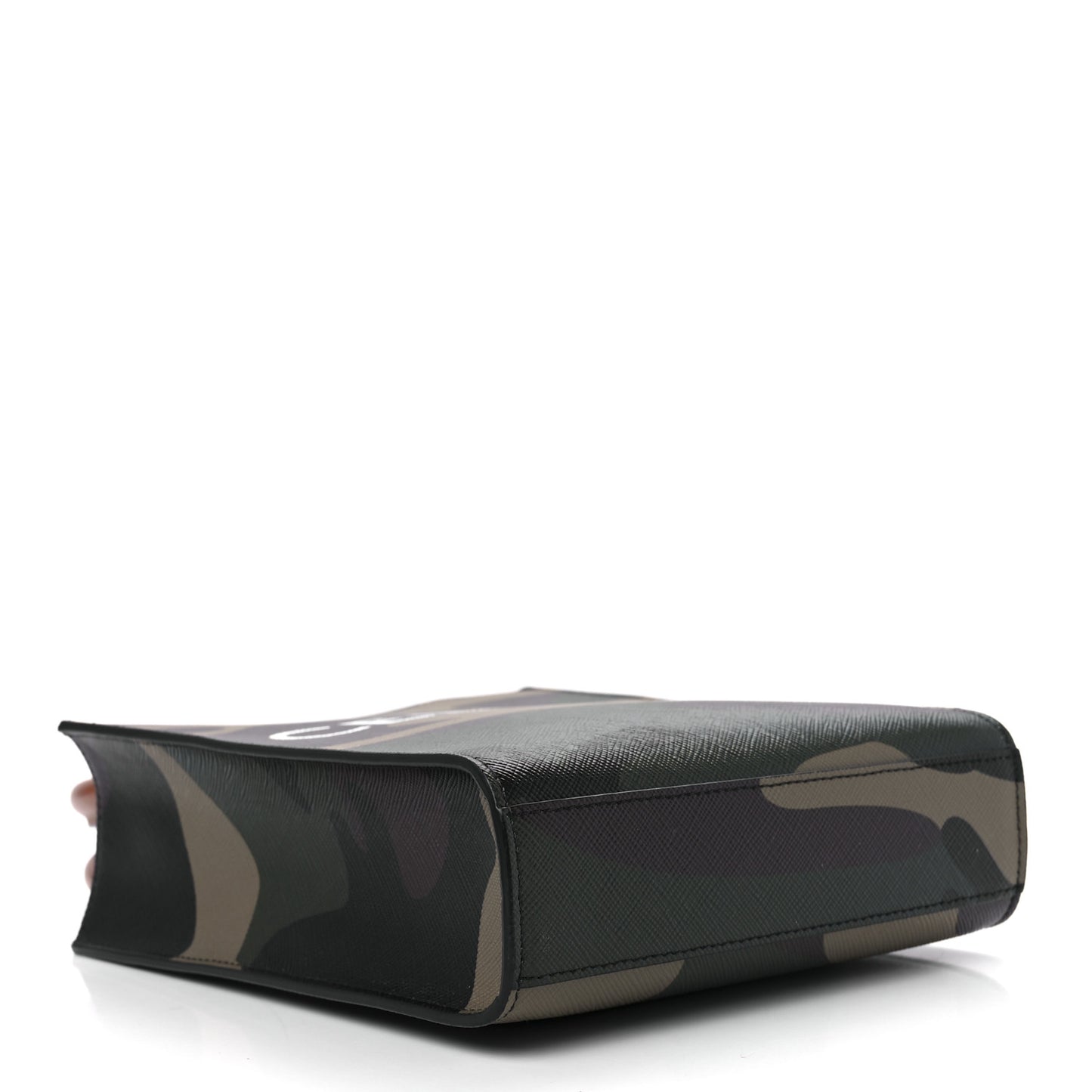 Canvas Calfskin Mini Vertical Cabas Khaki