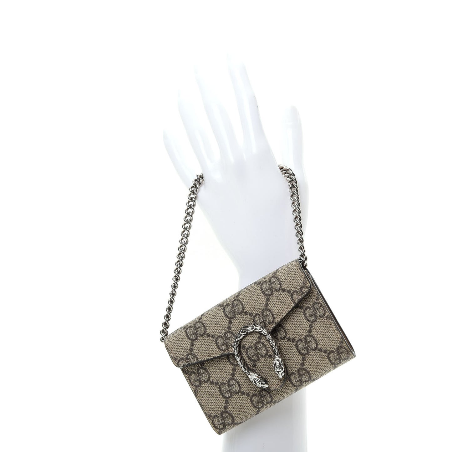 GG Supreme Monogram Dionysus Coin Purse Taupe