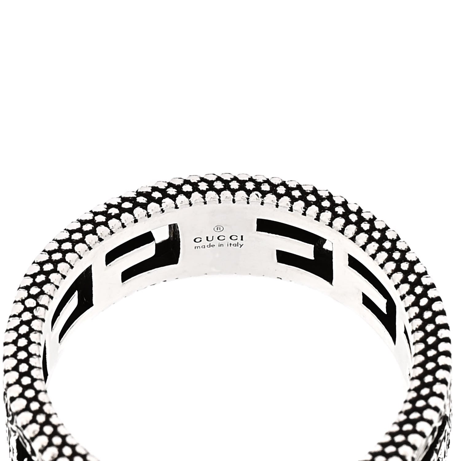 Gucci Sterling Silver Narrow Square G Band Ring 58 8.25 4 of 4