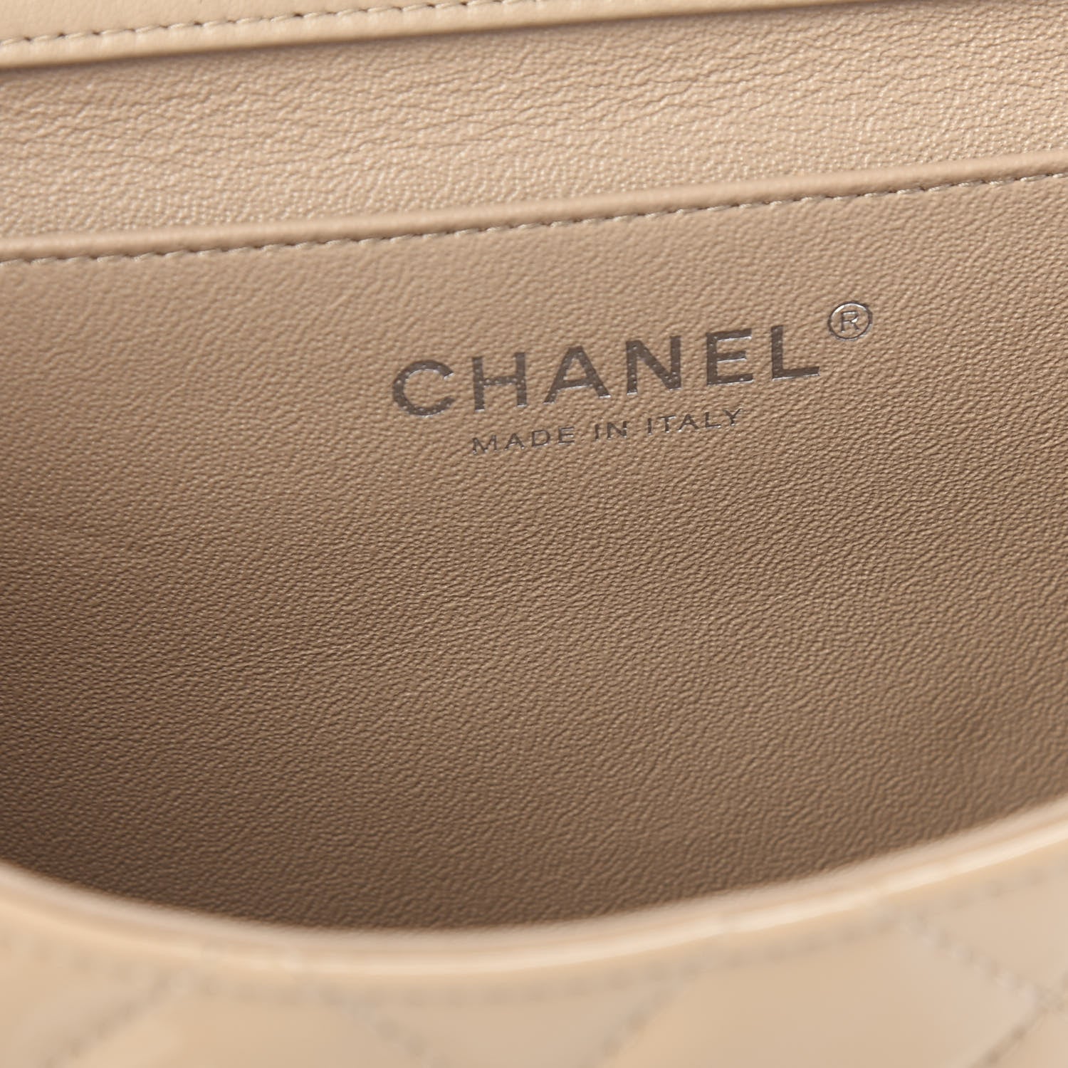 Chanel Patent Quilted Clutch with Chain Flap Beige 8 of 10