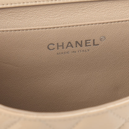 Chanel Patent Quilted Clutch with Chain Flap Beige 8 of 10