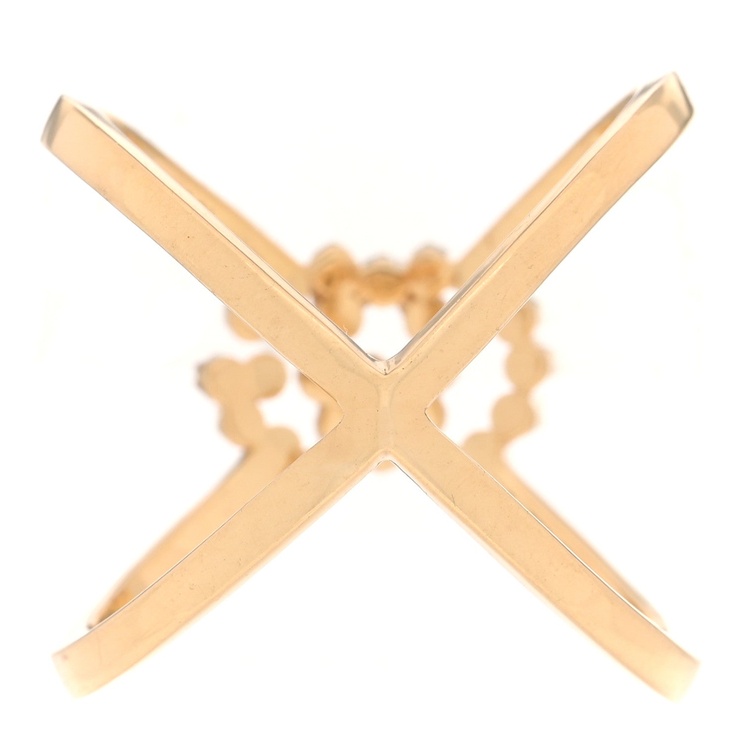 Gucci 18K Yellow Gold Diamond Running G Cross Ring 51 5.75 3 of 6
